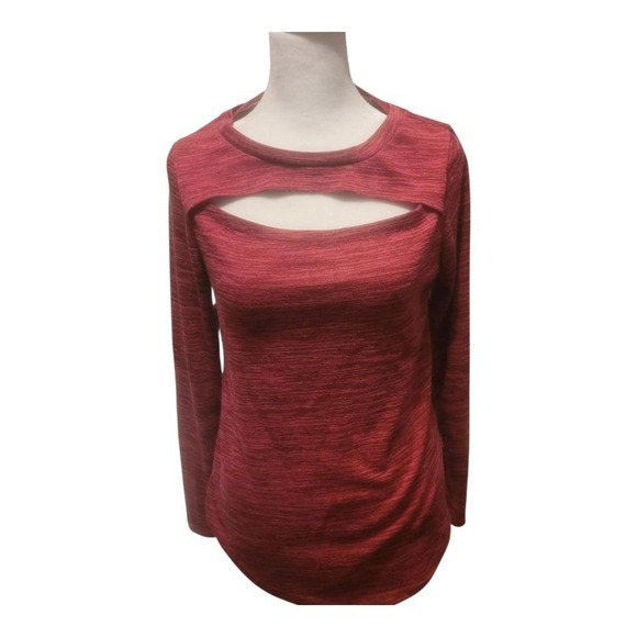 Juicy Couture red cutout long sleeve top with thumbholes - Picture 3 of 8